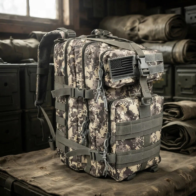 Mochila Maleta Maletin Táctico Militar 40 Litro Gris Oscuro Liso