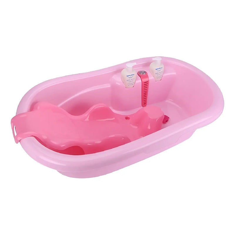 Bañera Tina Para Bebe Con Soporte Antideslizante Rosa Niños