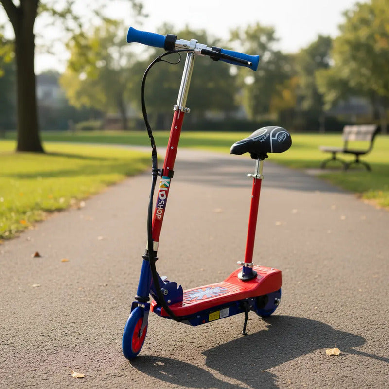 Patineta Scooter Eléctrico Kidshop Pt06 Con Silla Color Rojo