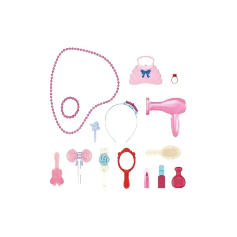 Tocador Infantil Niñas Luz Sonido Espejo Accesorios Amanda-3 Rosado