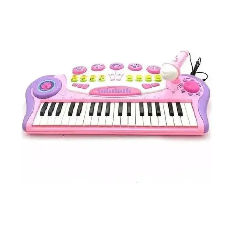 Organeta Piano Teclado Mp3 Para Niños Con Silla Rosa 110v