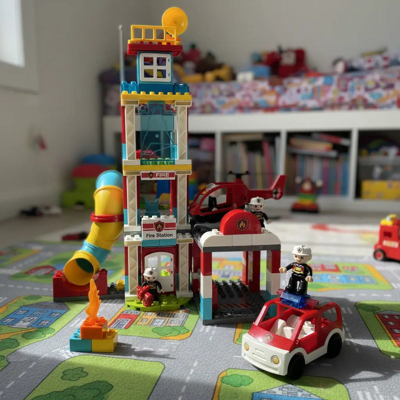Set De Construcción Kidshop Armatodo 9822m 128 Piezas En Caja Estacion De Bombero