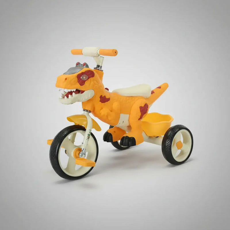 Triciclo Bicicleta Dinosaurio Con Música Y Cesta Tr-064