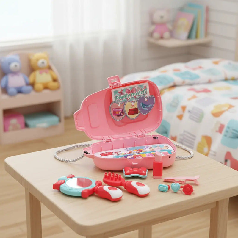 Set De Juguete De Belleza Portátil Con Accesorios