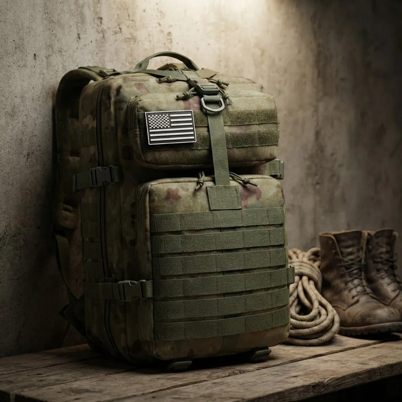 Mochila Maleta Maletin Táctico Militar 40 Litro Verde Musgo Liso