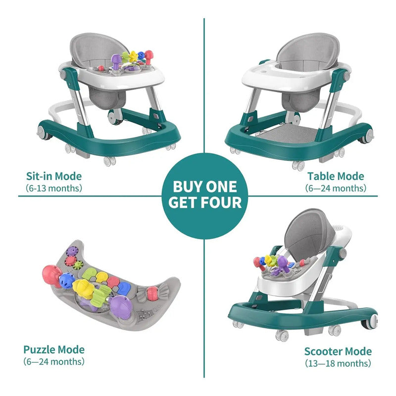 Caminador Mesa Interactiva Bebes Andadera Primeros K229-2 Color Verde
