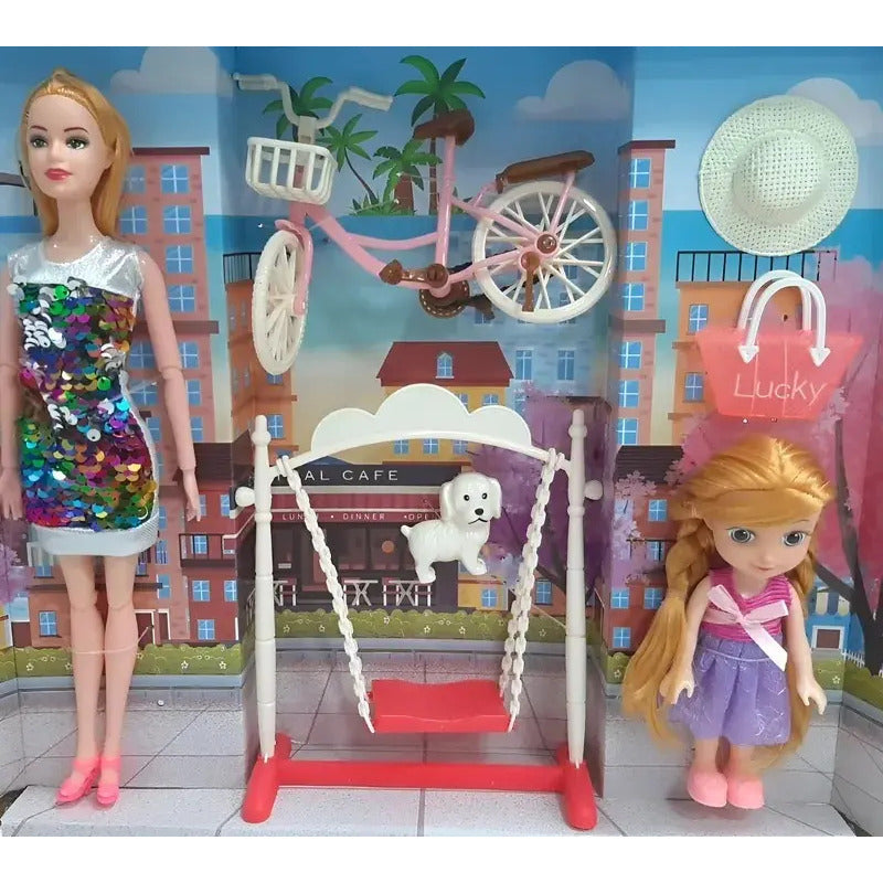 Carro Convertible Bicicleta Moto + Cachorro Muñeca Mx-65