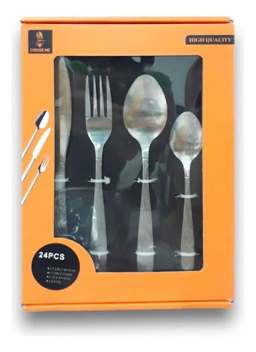 Set Cubiertos 24 Piezas Acero Inoxidable(Liquidación por empaque)