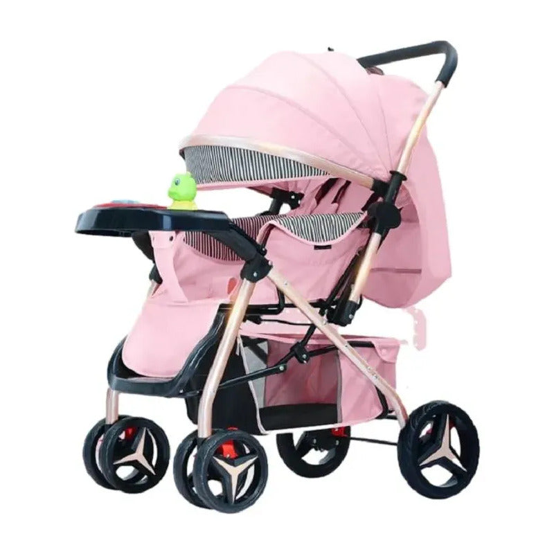 Coche Con Capota Expandible Reversible Pd-602-1 Rosa Dorado