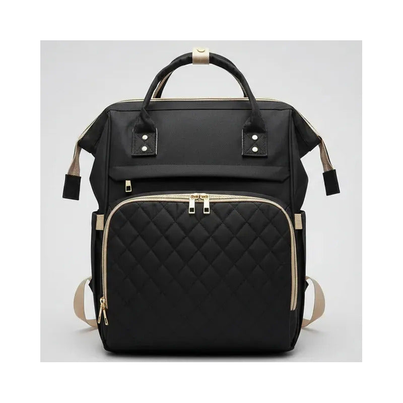 Bolso Pañalera Morral Moderno De Bebe 11519-14 Negro Lisa