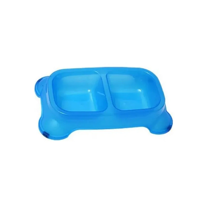 Comedero Para Perros Patitas Doble Pl2-az