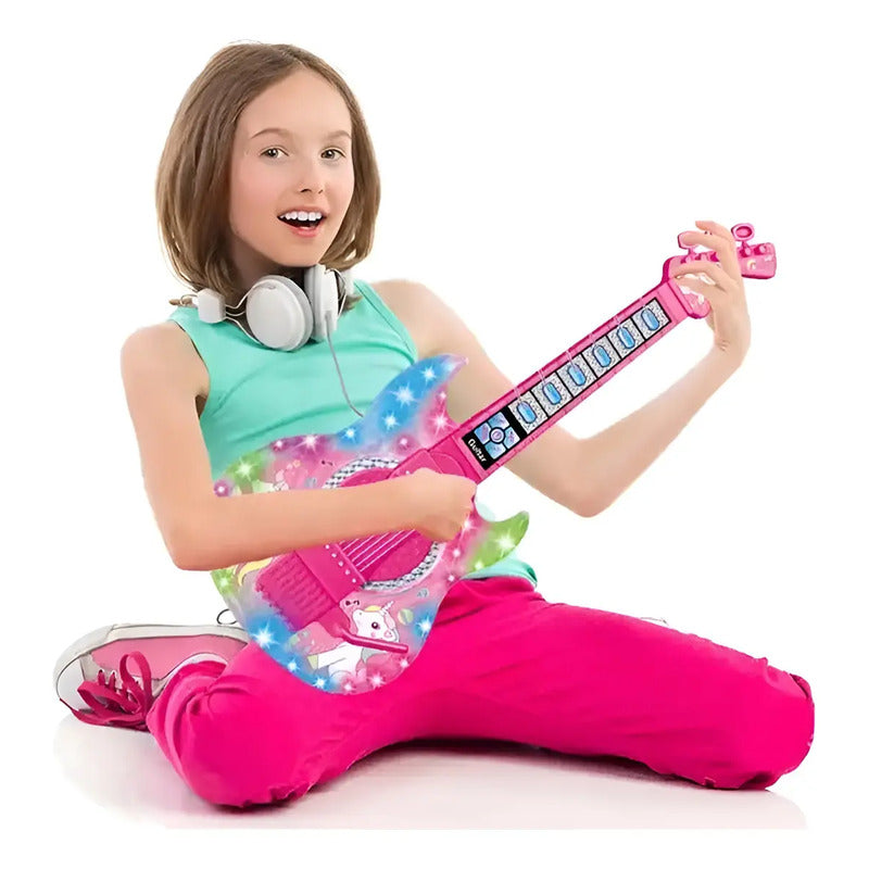 Juguete Guitarra Eléctrica Con Gafas Micrófono Niños 8026