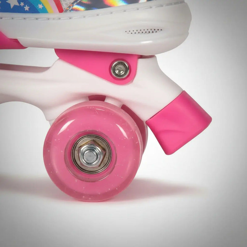 Patines Ajustable Con Luz Y Diseño De Arcoíris Niños Pt-03