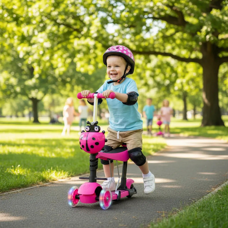 Patineta Scooter De Pie Scooter Mariquita Qc2864-rs Rosa Qc2864