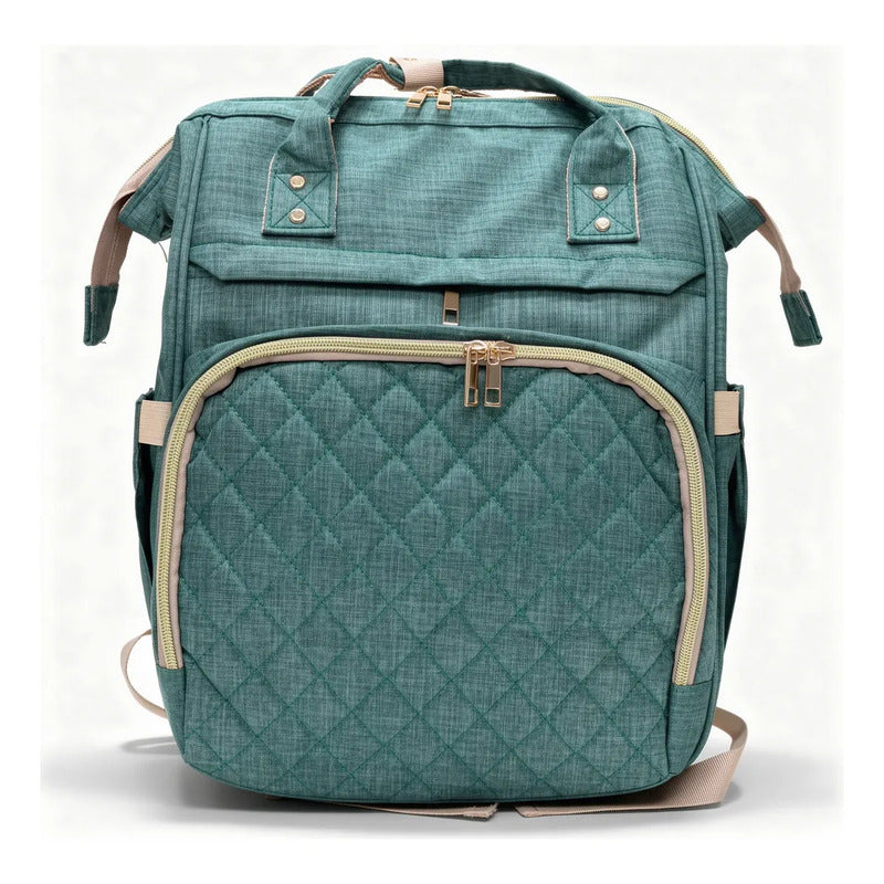 Bolso Pañalera Morral Moderno De Bebe 11519-14 Verde Lisa