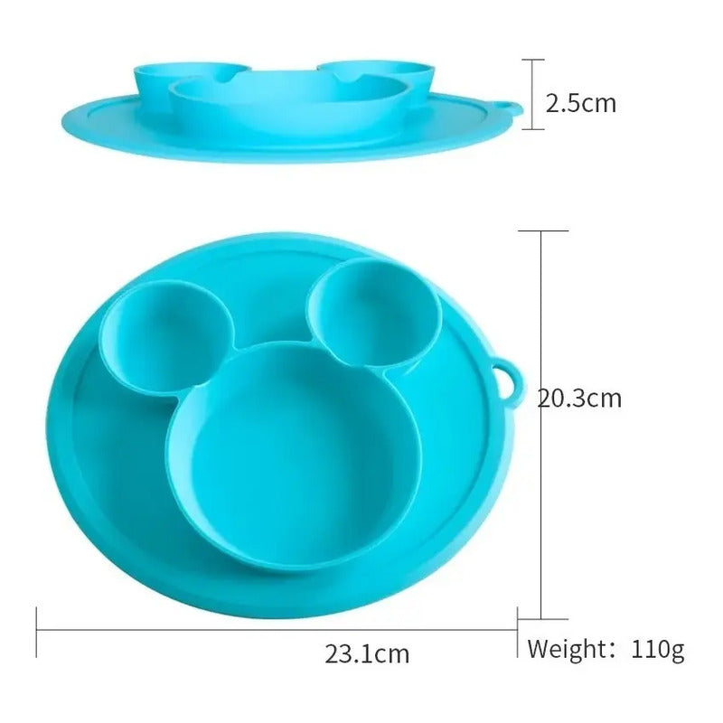 Plato En Silicona Bebe Antideslizante Colores Hydg-2