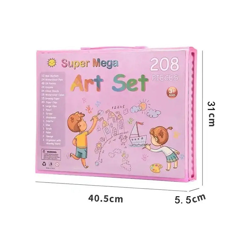 Set De Arte Para Niños 208 Piezas Portátil Crayon Colores