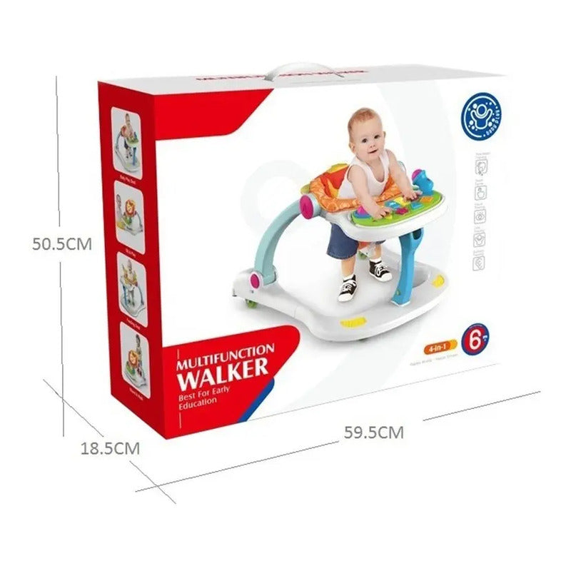 Caminador 4 En 1 Comedor Bebe Andadera Didactico Niño Niña  Blanco