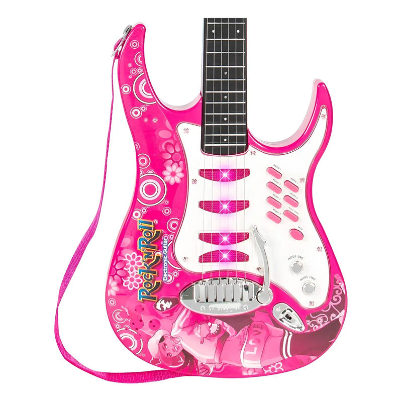 Juguete Guitarra Eléctrica Con Amplificador Micrófono Niñas