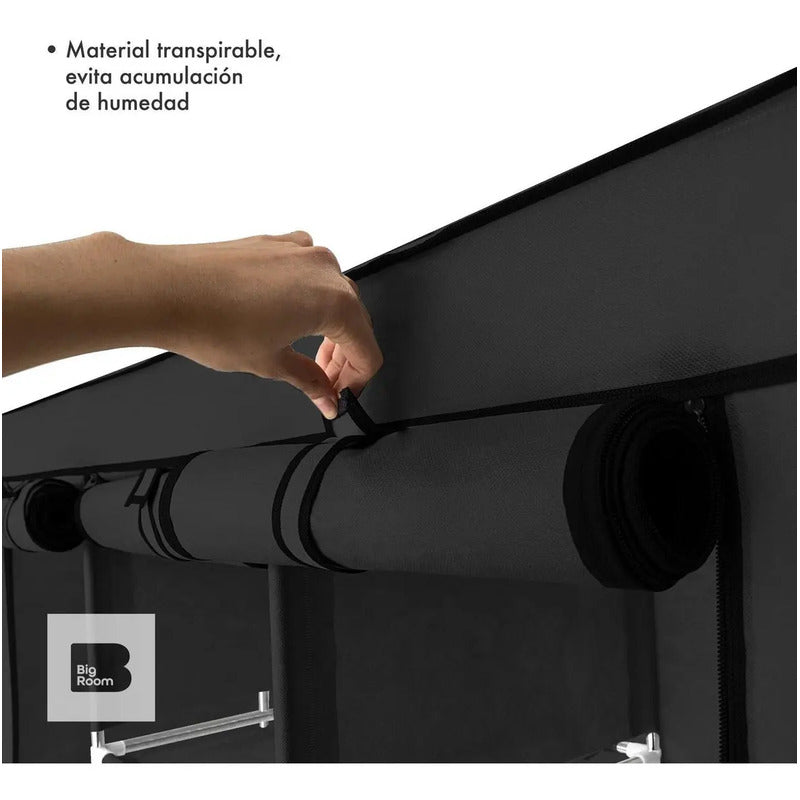 Closet Ropero Armable 3 Puertas Organizador Portatil Color Negro