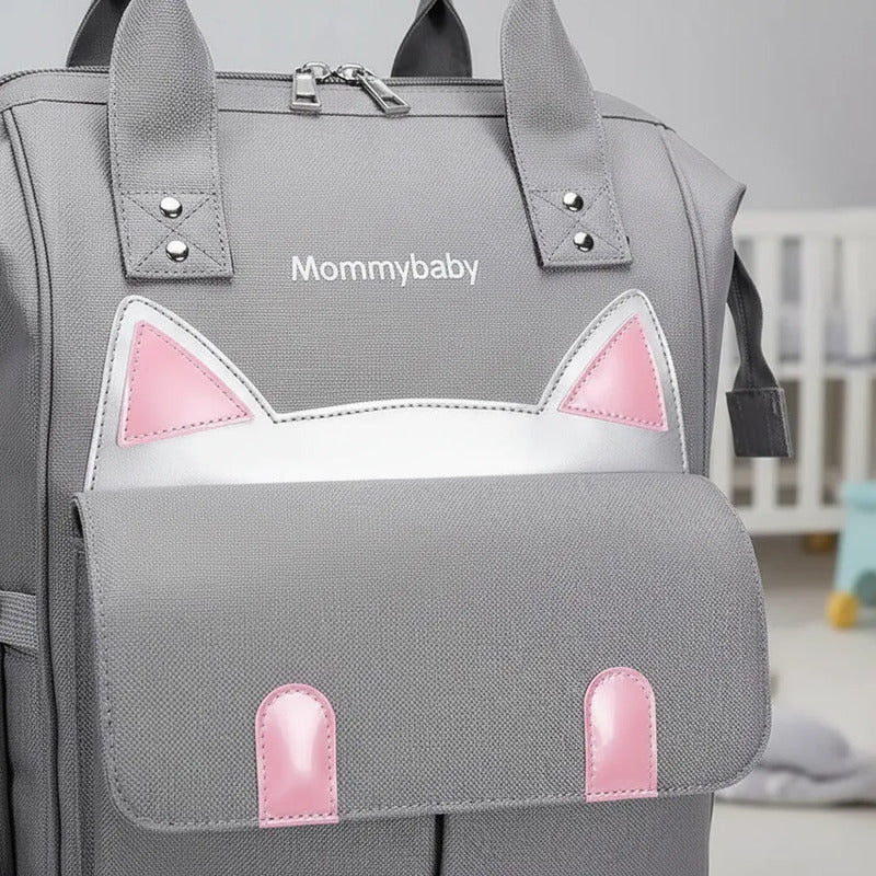 Bolso Pañalera Multifuncional Bebe Mochila Gatico Ref 1403