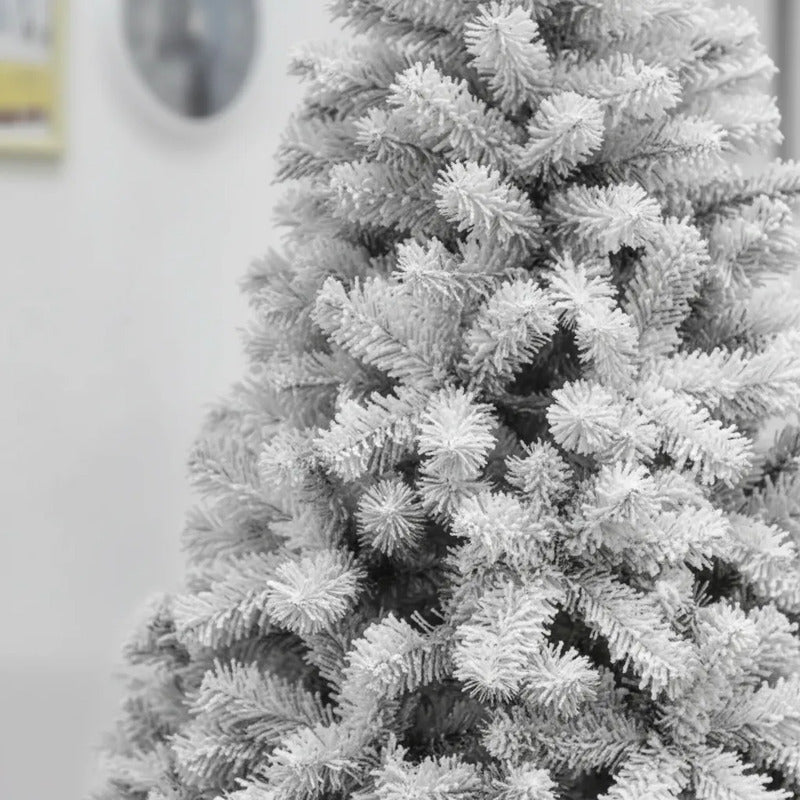 Árbol De Navidad De 210cm Con 900 Ramas Blanco Blanco