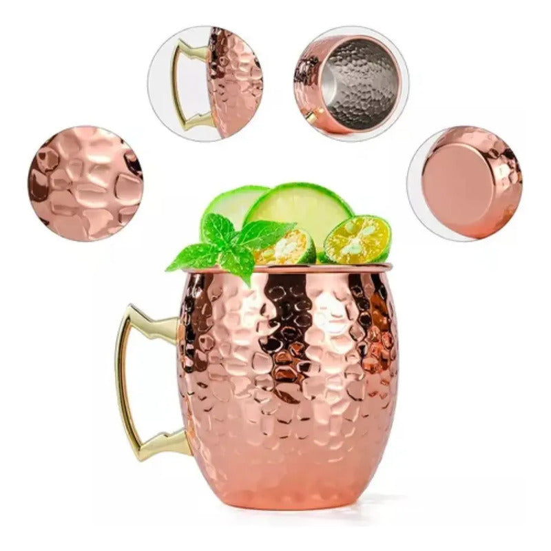 Vaso Mug De Cobre Martillado Moscow Mule 500 Ml Cobre Moscow Mule