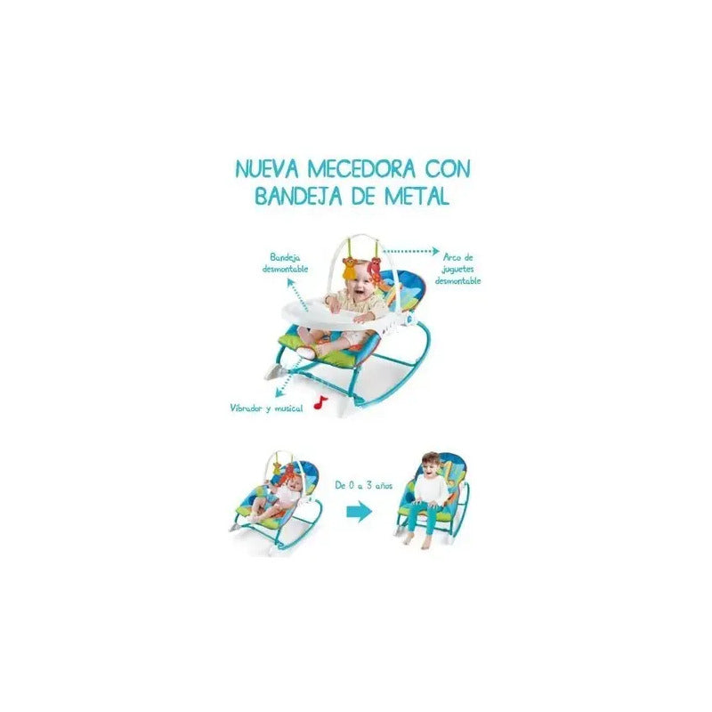 Silla Mecedora Vibradora Doble Bandeja A7541