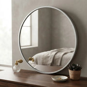 Espejo Redondo 40x40 De Metal Para Pared Plateado