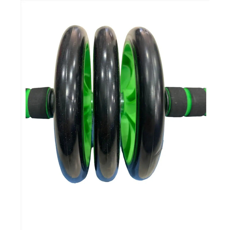 Rueda Abdominal Triple Rodillo Ejercicio Brazos Espalda Gym