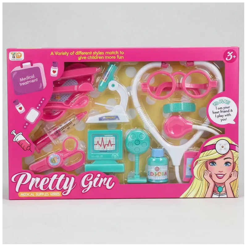 Set De Doctora Kidshop Con Estetoscopio Y Utensilios Médicos De Juguete Rosa Para Niñas De 3 Años