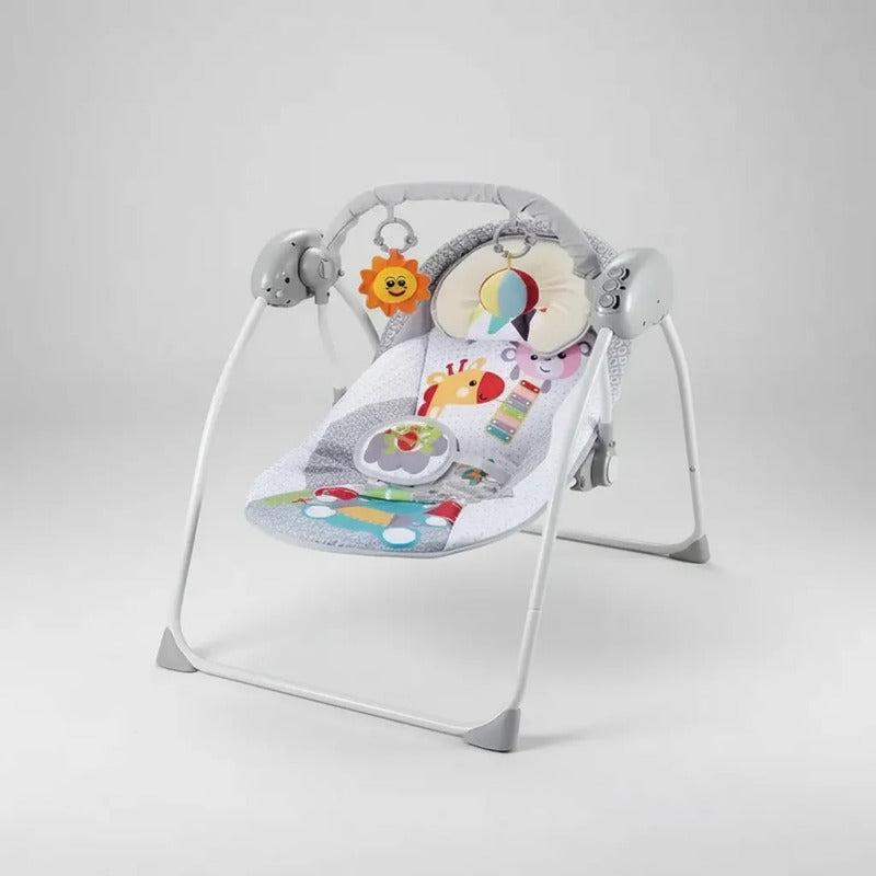 Columpio Electrico Mecedora Con Control Musical Para Bebe  Gris