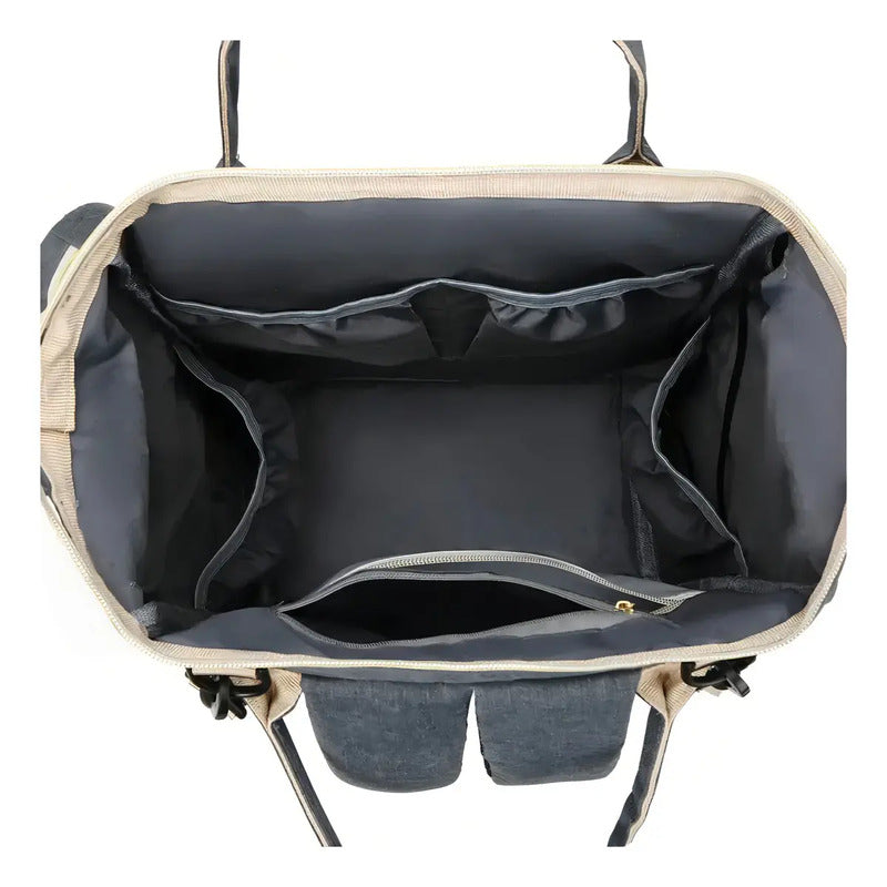 Pañalera Tipo Morral Mochila Con Bolsillos Termicos Usb 9010 Color Gris Oscuro