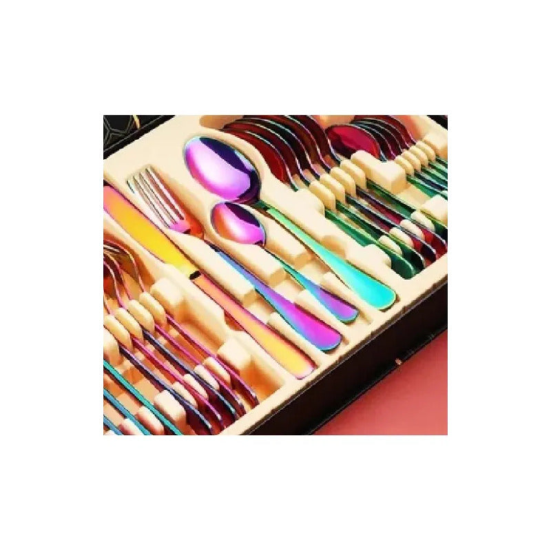 Juego De Cubiertos Set 24 Piezas Acero Inoxidable
