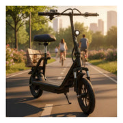 Monopatin Electrico Con Canasto Y Asiento 25 Km/h 350w Sg05 Negro