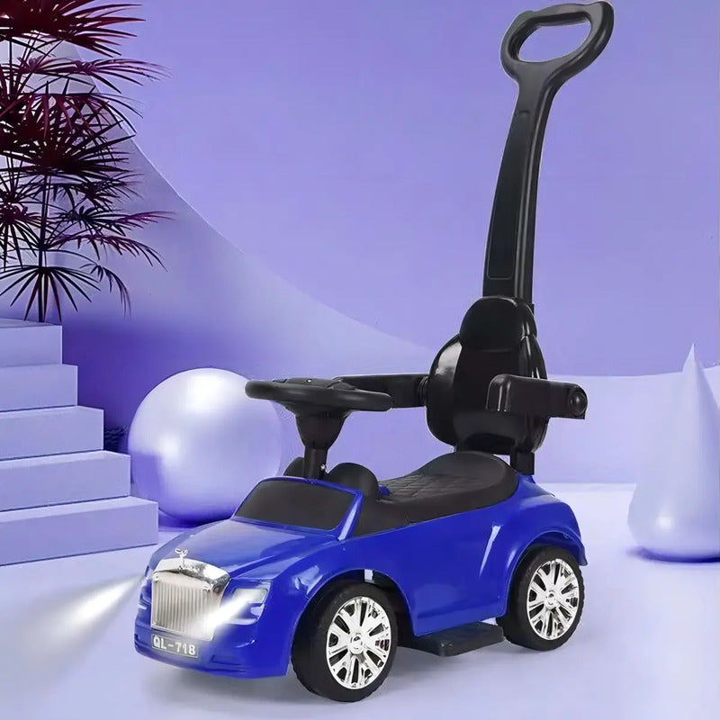Carro Paseador Montable Musical Con Guia De Niña H-5422 Color Azul
