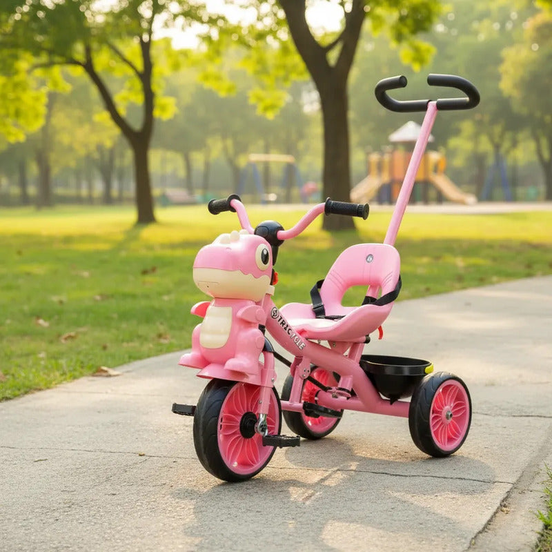 Triciclo Infantil Dinosaurio Con Música Y Cesta Tr-066