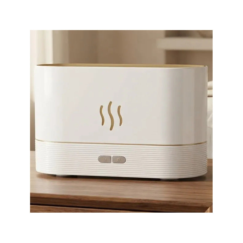 Humidificador Difusor De Aroma Con Luz Led Efecto Llama Blanco 110v