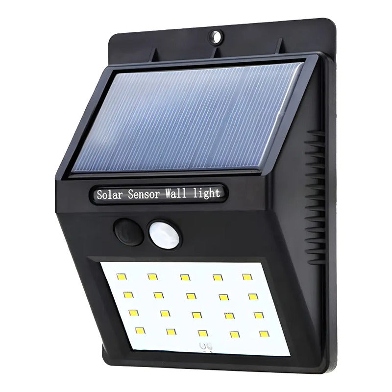 Lámpara Luz Led Exteriores Sensor Movimiento Panel Solar 20l