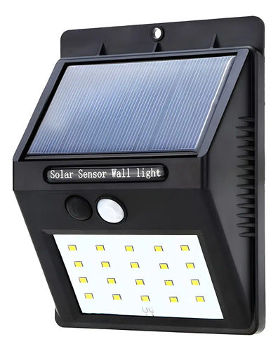 Lámpara Luz Led Exteriores Sensor Movimiento Panel Solar 20l