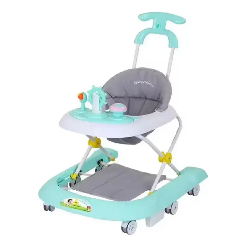 Caminador Con Guia Andadera Bebes Musical Luces Tapete 944c Color Verde Claro
