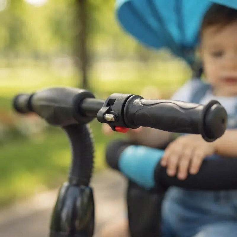 Triciclo Paseador Con Guía Bebe Infantil Paseador 6041 Azul