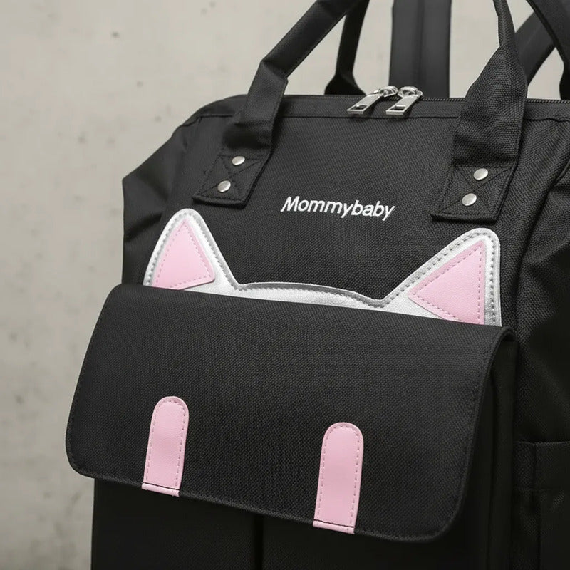 Bolso Pañalera Multifuncional Bebe Mochila Gatico Ref 1403