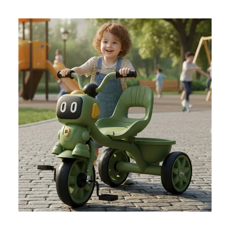 Triciclo Infantil Robots Con Música Y Cesta Tr-068