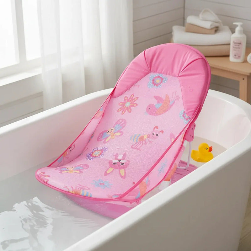 Silla Asiento Soporte Bañera Para Bebe Descanso Malla 66577 Rosa