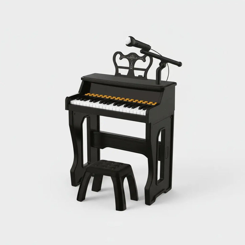 Piano Organeta Clasico Musical 37 Letras Juguetes Con Silla