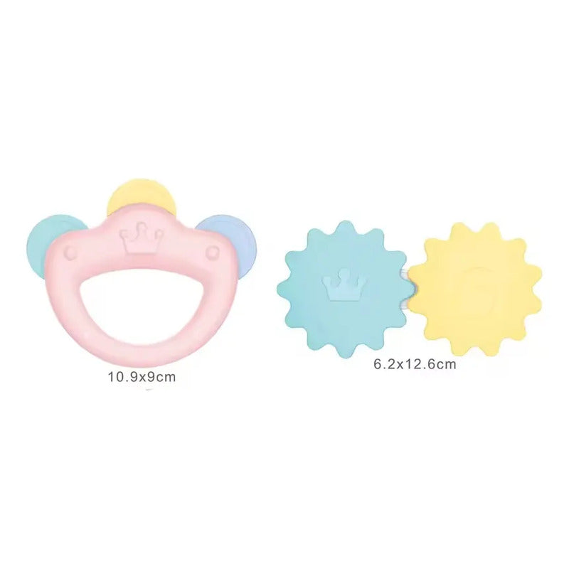 Set Sonajeros Mordedores Huanger Bebé 6-12 Meses Plástico Silicona