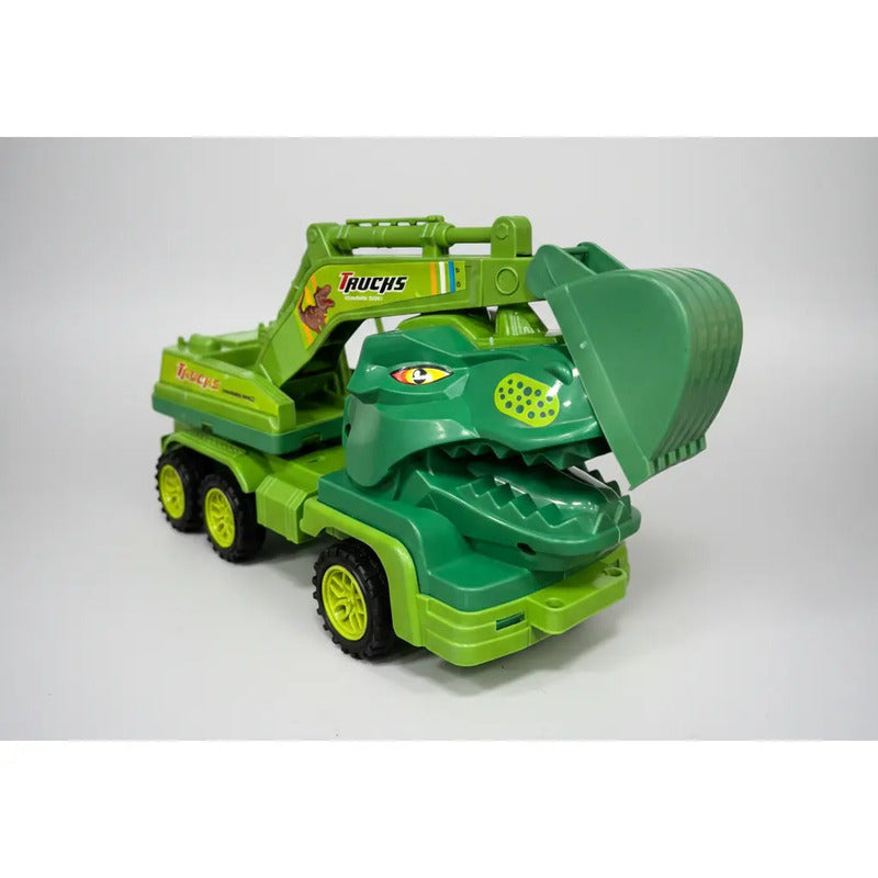 Camión De Juguete Dinosaurio Kidshop Para Niños De 3 A 7 Años, Verde Lima