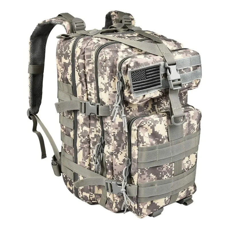 Mochila Maleta Maletin Táctico Militar 40 Litro Gris Oscuro Liso