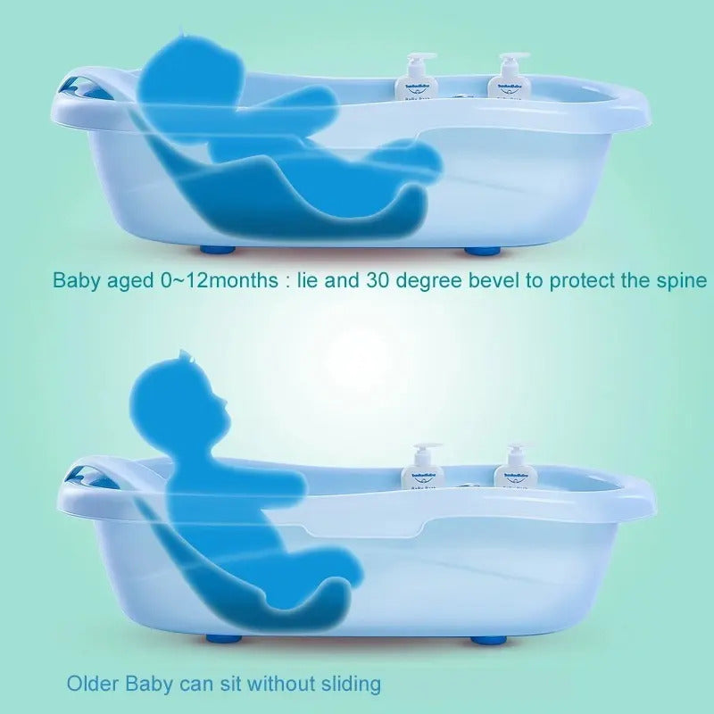 Tina De Baño Para Bebé Kidshop Con Termómetro Y Soporte Antideslizante Rosa Niños